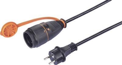 Sygonix SY-6746418 Strom Verlängerungskabel Schwarz Orange H07BQ-F 3G (SY-6746418)