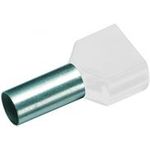 Cimco Zwillings-Aderendhülse 0.75 mm² 10 mm Teilisoliert Weiß 18 2434 100 St. (18 2434)