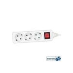 InLine® Steckdosenleiste, 3-fach Schutzkontakt mit Schalter, 5m, weiß (16435T)