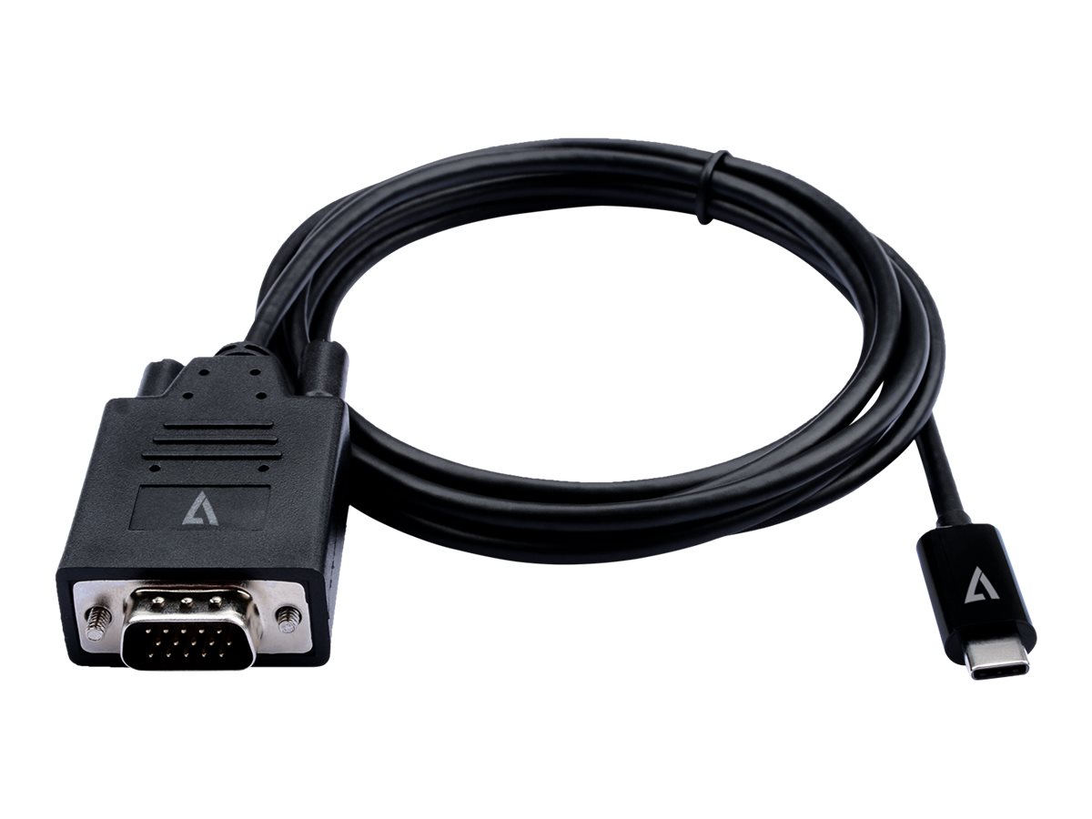 V7 V7UCVGA-2M USB-C zu VGA Videoadapterkabel 2 m Schwarz