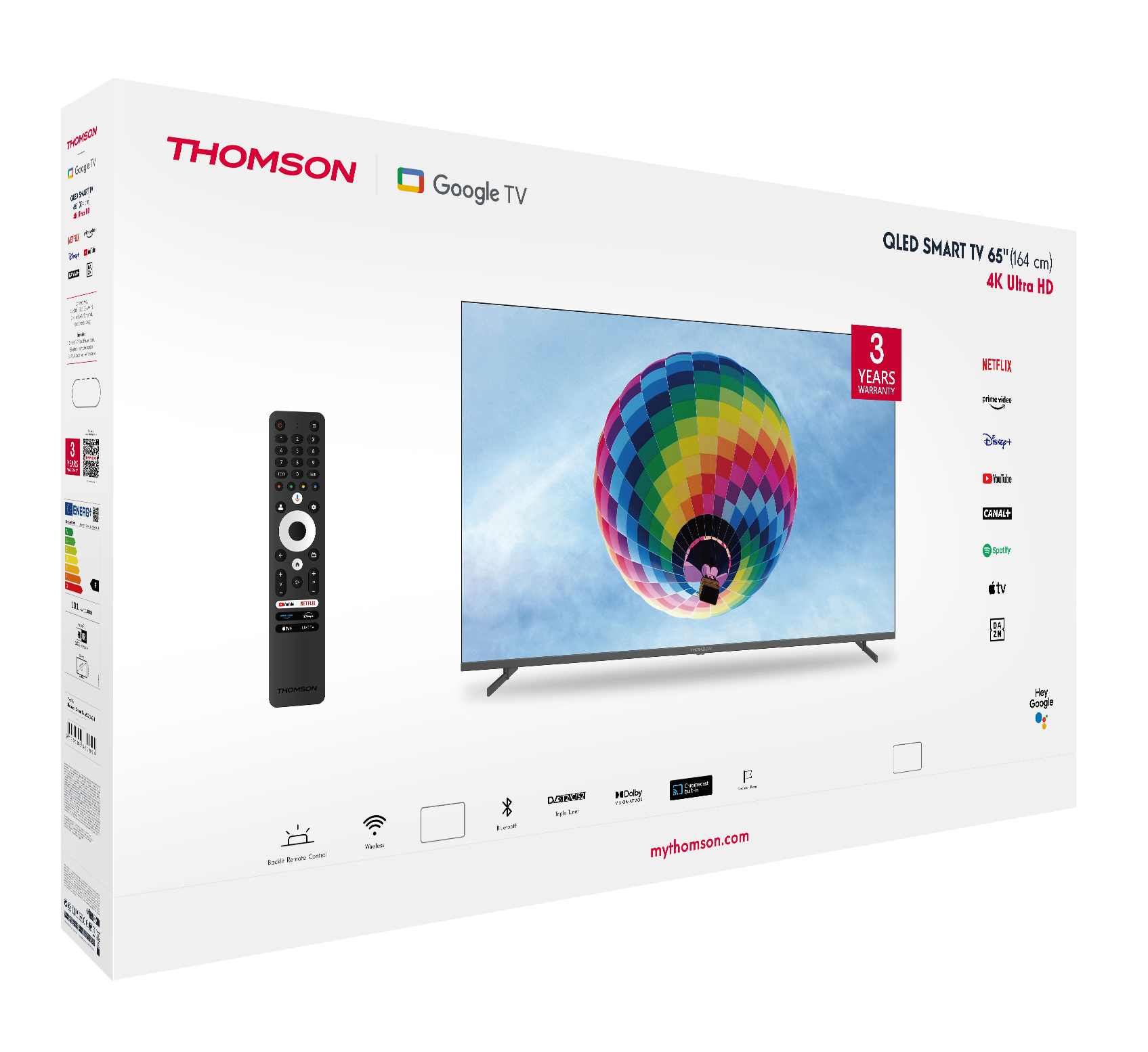Thomson 65QG4S14 QLED Fernseher 65" 4K Ultra HD Google TV Grau