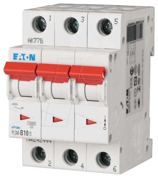 EATON 242470 - Leitungsschutzschalter, Char. C, 10 A, 3 polig (PLSM-C10/3-MW)