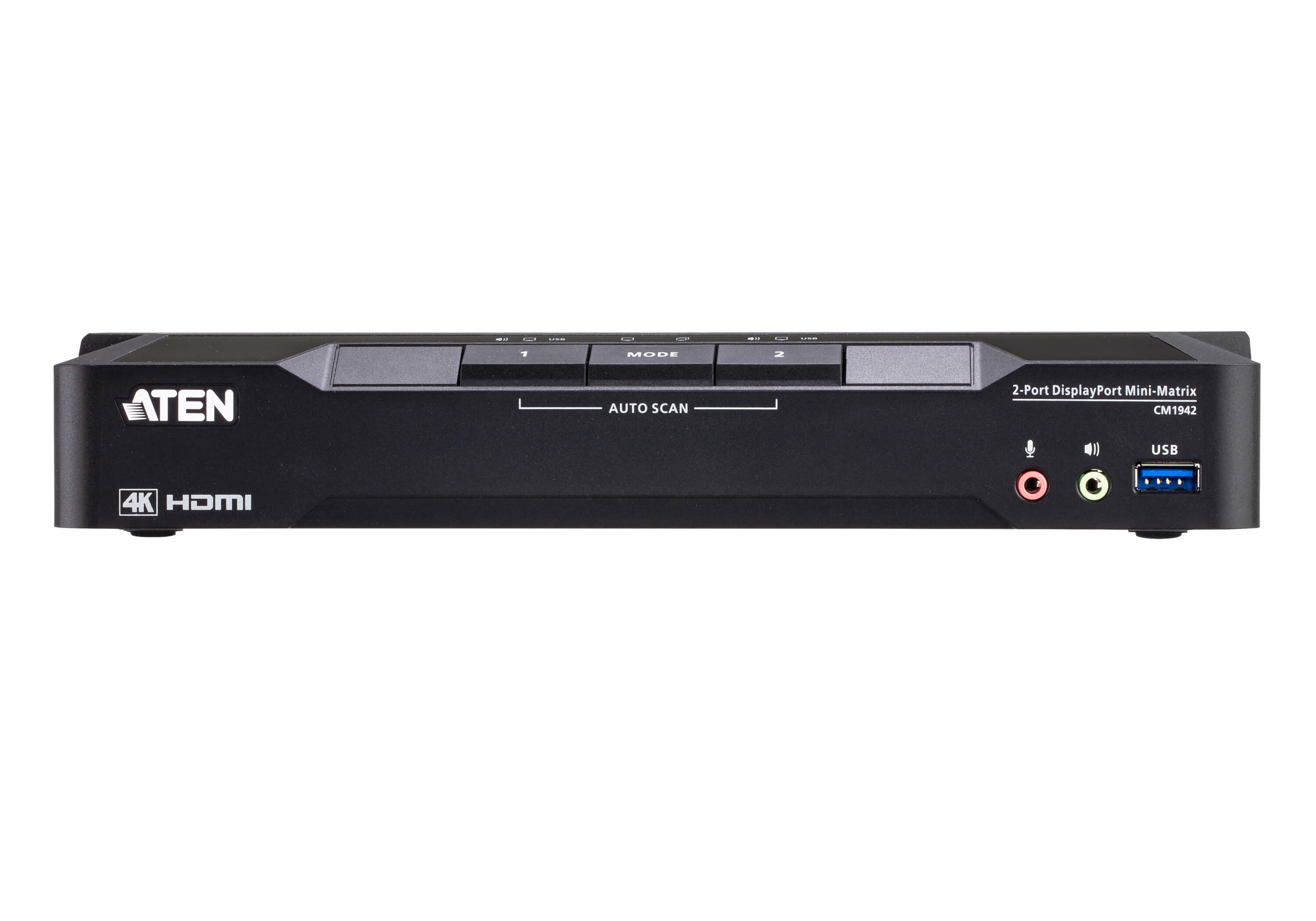 ATEN CM1942 2-Port KVM-Switch 4K DisplayPort Dual Display Schwarz