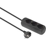 MicroConnect 3-way Schuko Socket 1.5M Black (GRU003B-WOS)