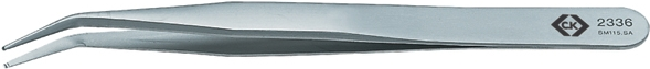 C.K Tools Pinzette, Präzisionspinzette, Gerillt/30° abgewinkelt, 120mm (T2336)