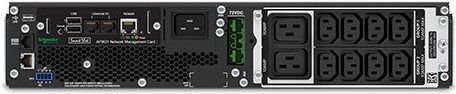 APC Smart-UPS SRT 2200VA RM - USV (in Rack montierbar/extern) - Wechselstrom 220/230/240 V - 1980 Watt - 2200 VA - Bleisäure - RS-232, USB - Ausgangsanschlüsse: 10 - 2U - Schwarz - mit APC UPS Network Management Card - für P/N: AR4018SPX432, AR4024SP, AR4024SPX429, AR4024SPX431, AR4024SPX432, NBWL0356A (SRT2200RMXLI-NC)