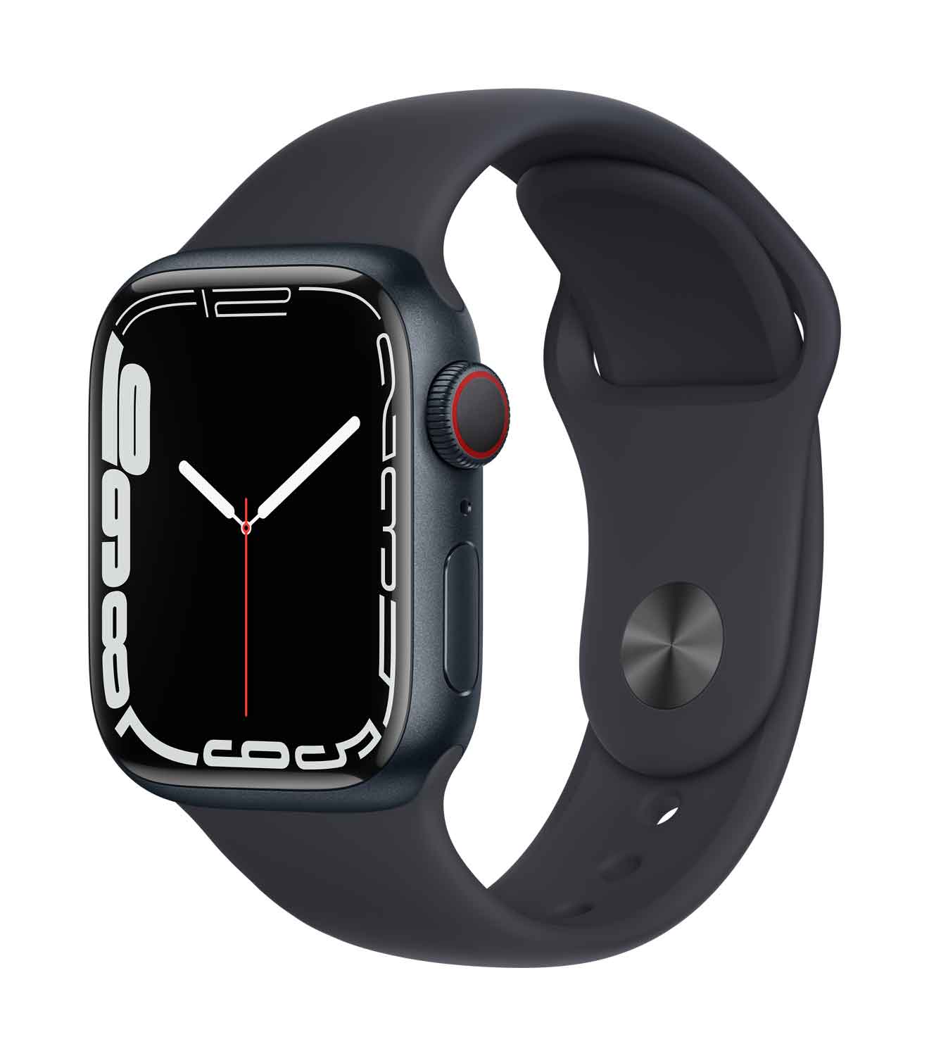 Apple Watch S7 Aluminium 41mm Cellular Mitternacht Sportarmband mitternacht 41 mm Aluminiumgehäuse Mitternacht, Sportarmband mitternacht. Armband 140-210 mm Umfang. (MKHQ3FD/A)