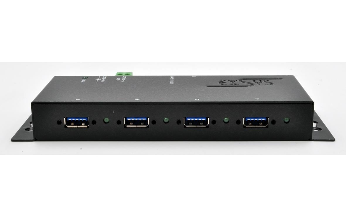 Exsys EX-1183HMVS-2 USB-Hub 4 Ports 5000 Mbit/s Schwarz