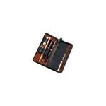 Alassio Schreibgeräte-Etui, für 3 Schreibgeräte, schwarz aus Leder, zwei Schlaufen für USB-Sticks, Einschubfach, - 1 Stück (2638)