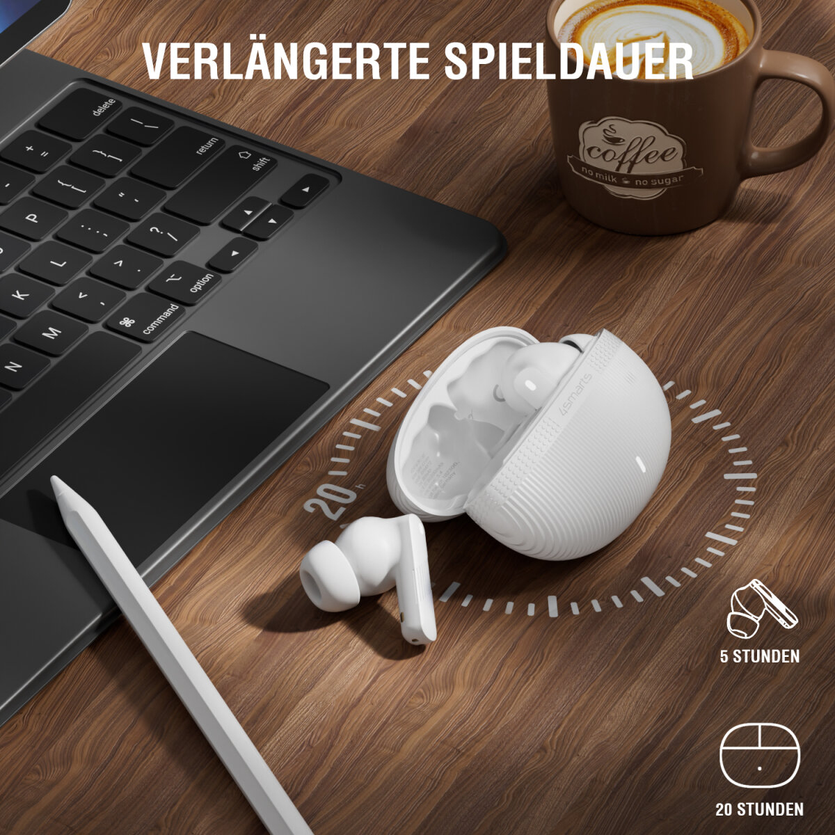 4smarts SkyBuds Pro ANC In-Ear Bluetooth Headset mit ANC Schwarz