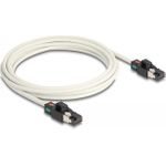 Delock Netzwerkkabel RJ45 Stecker zu Stecker Cat.6A S/FTP mit drehbarer Farbmarkierung 3 m weiß (80171)