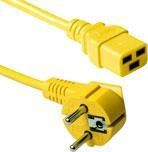 ACT Powercord mains connector CEE7/7 male (angled) - C19 yellow 3.00 m. Lengte: 3 m Powercord schuko-c19 yel 3.00m (AK5182)