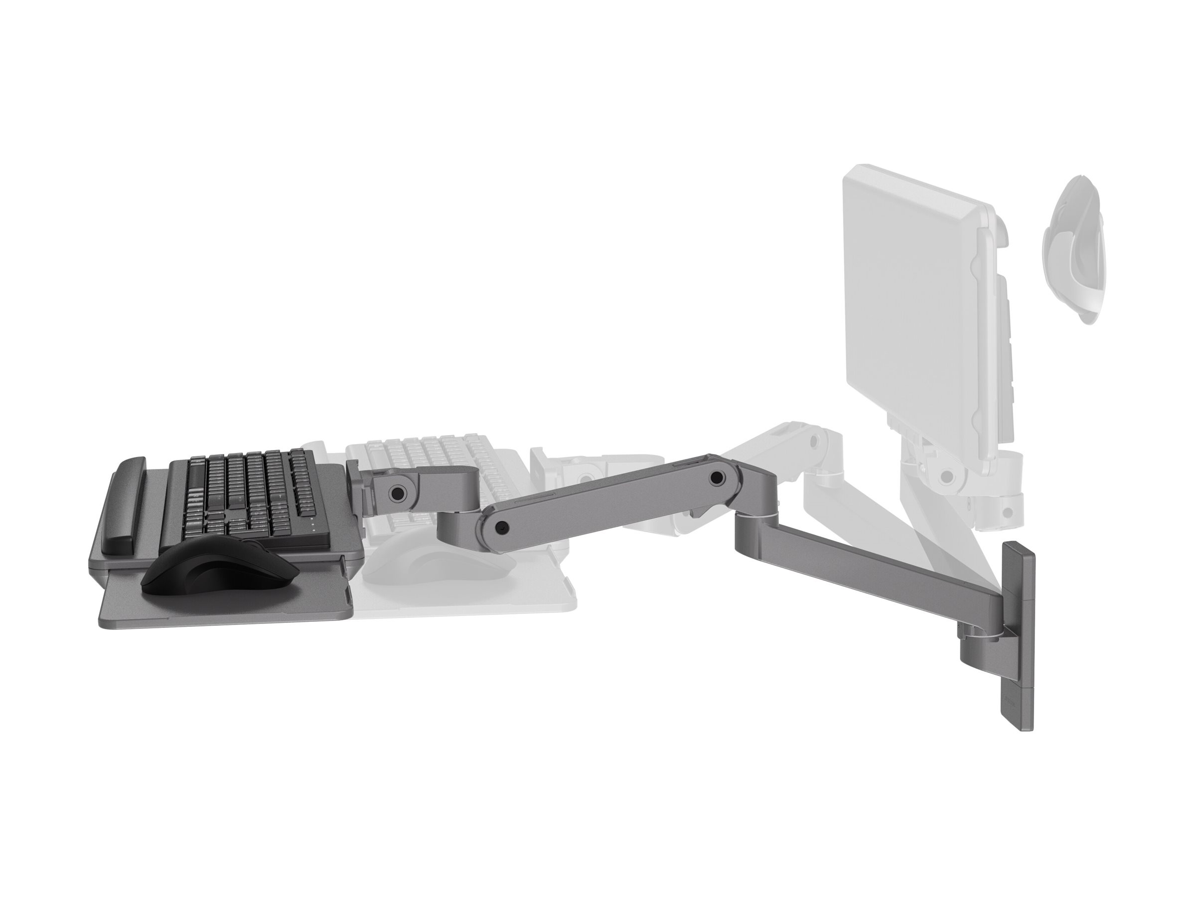 Ergotron LX Pro Tastatur-/Mausablage mit Stützarmhalterung – Wandmontage, Aluminium, Dunkelgrau