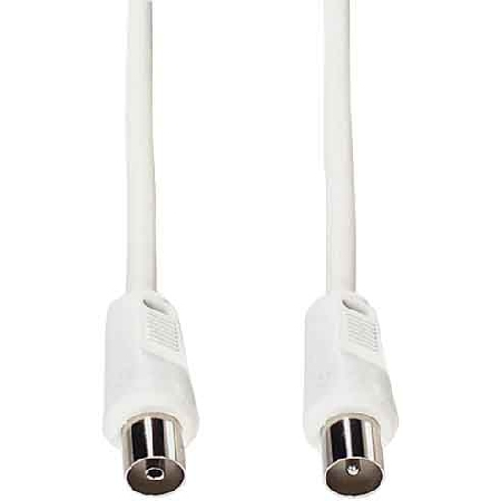 E+P HFT 3 Koaxialkabel 3,5 m coax plug coax jack 75 Ohm Weiß