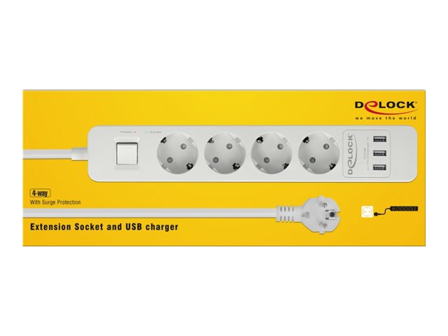 Delock Steckdosenleiste 4-fach 4000 W weiß