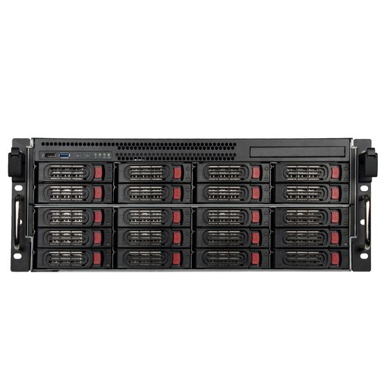 SilverStone RM43-320-RS 4U Systemschrank 20 Wechselschächte SATA/SAS Hot-Swap Schwarz