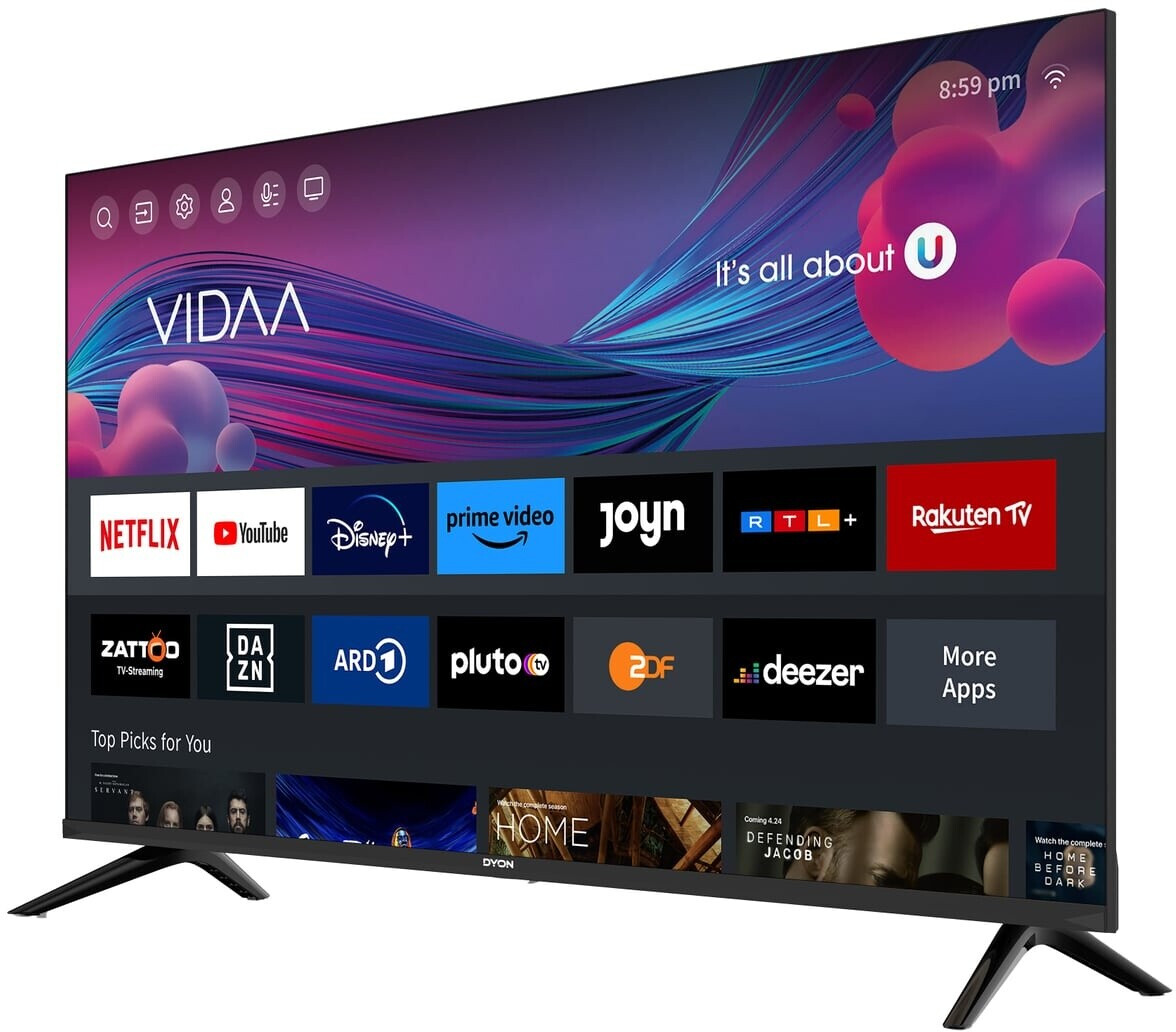 Dyon 100 cm LED-Fernseher, 40 Zoll, Auflösung: 1.920x1.080 Pixel, Full HD, H.265 HEVC, Empfänger DVB [Energieklasse E] (D800227)