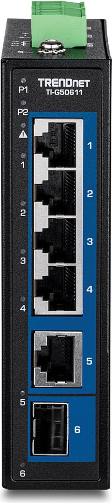 TRENDnet 6-Port Industr. 2.5G DIN-Rail Switch with 10G Ports (TI-G50611)