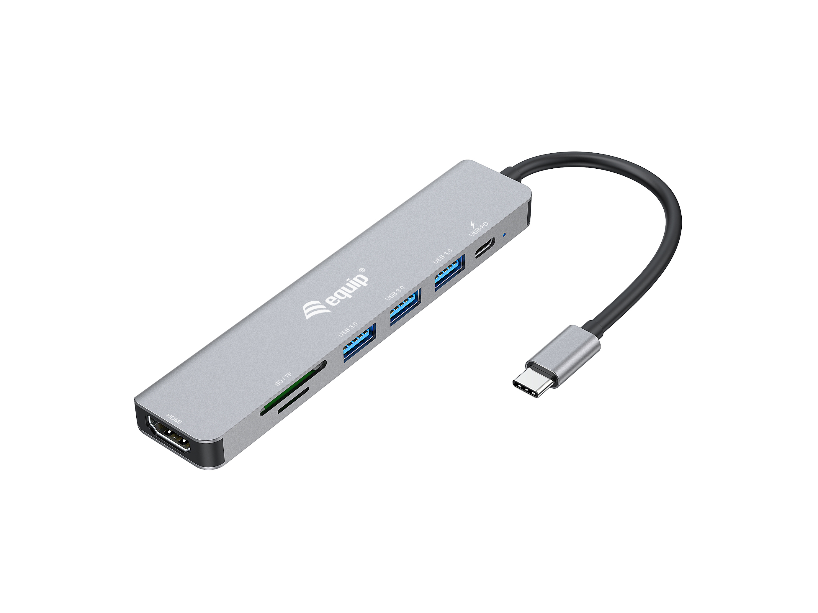equip USB-C 7-in-1 Dockingstation HDMI 4K/60Hz 100W PD Silber