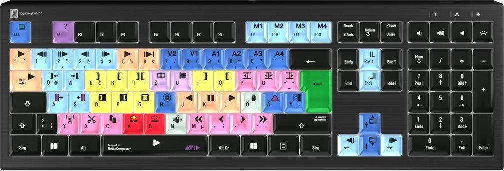 LogicKeyboard Avid Media Composer Astra 2 Tastatur USB QWERTZ Deutsch Schwarz