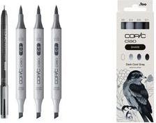 COPIC Marker ciao, 3+1 Set SHADE "Dark Cool Gray" Der Marker zum Layouten, Skizzieren und Illustrieren, - 1 Stück (22075422)