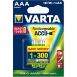 Varta Professional Photo Accu - Batterie 2 x AAA Typ NiMH 1000 mAh (5703301402)