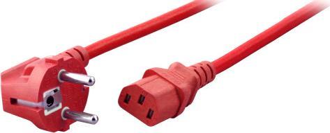 EFB-Elektronik Netzleitung Schutzkontakt 90° - C13 180°, rot, 3.0 m, 3 x 1,00 mm² Hersteller: EFB Elektronik (EK588RT.3V2)