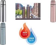 THERMOS Isolierflasche TC EVERYDAY, 0,75 L, eisblau matt doppelwandiger Edelstahl, hält 12 Stunden heiß / 24 Stunden - 1 Stück (4058.341.070)