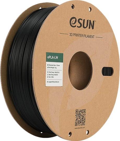 PLA LW 1,75mm BLACK 1kg ESUN 3D FILAMENT (PLA-LW175B1P1)