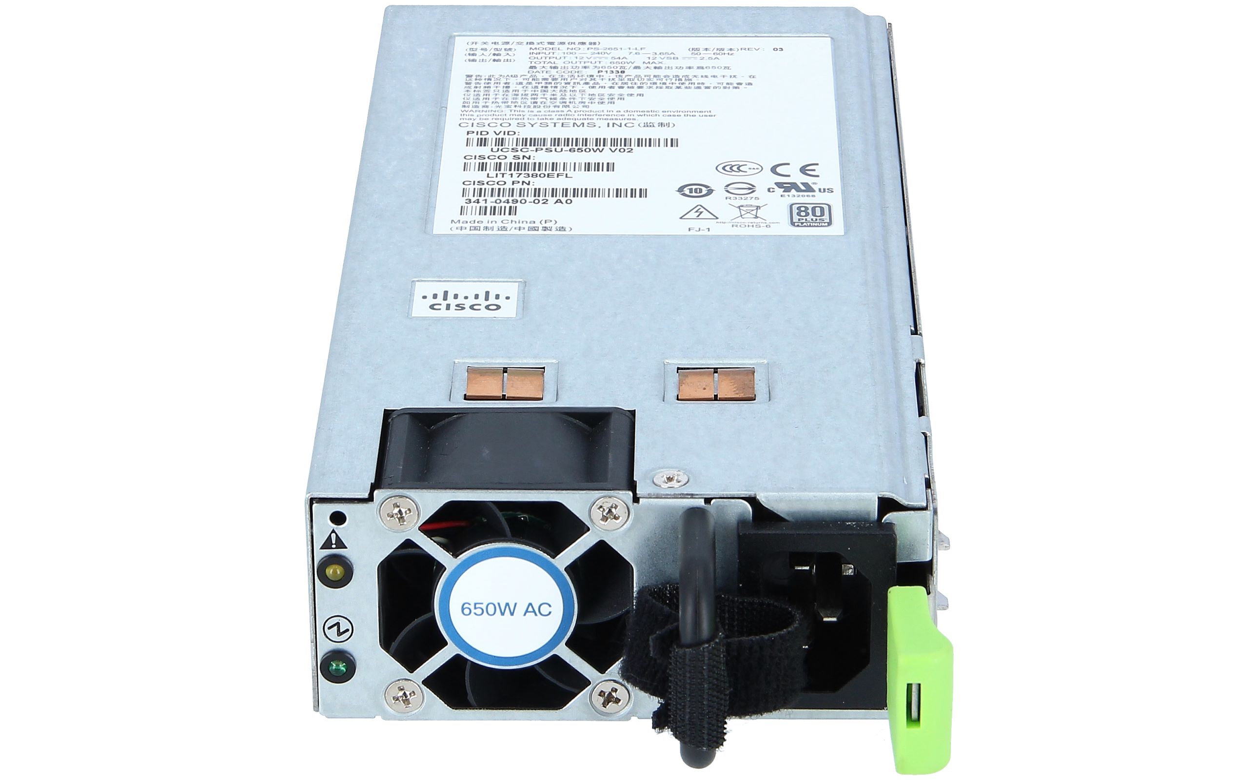 Cisco Stromversorgung redundant / Hot-Plug (Plug-In-Modul) (UCSC-PSU2V2-650W=)