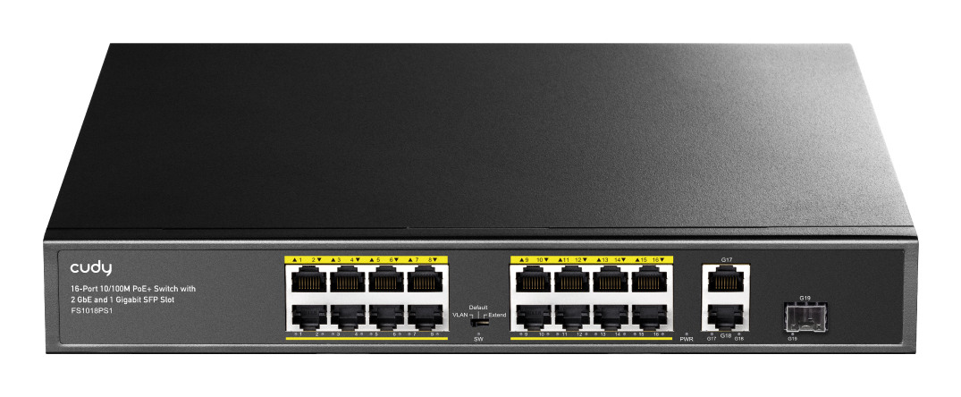 Cudy FS1018PS1 Managed Switch 18 Ports PoE Grau