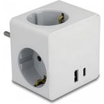 Delock Steckdosenwürfel 3-fach und USB PD 3.0 Ladegerät 20 W weiß (11501)