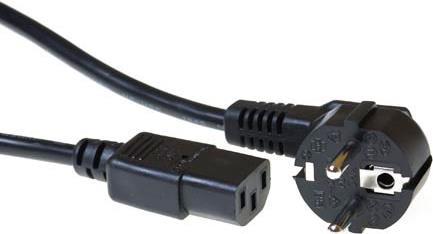 ACT Powercord mains connector CEE7/7 male (angled) - C13 black 1.50 m. Length: 1.5 m Powercord schuko-c13 bk 1.50m (AK5012)