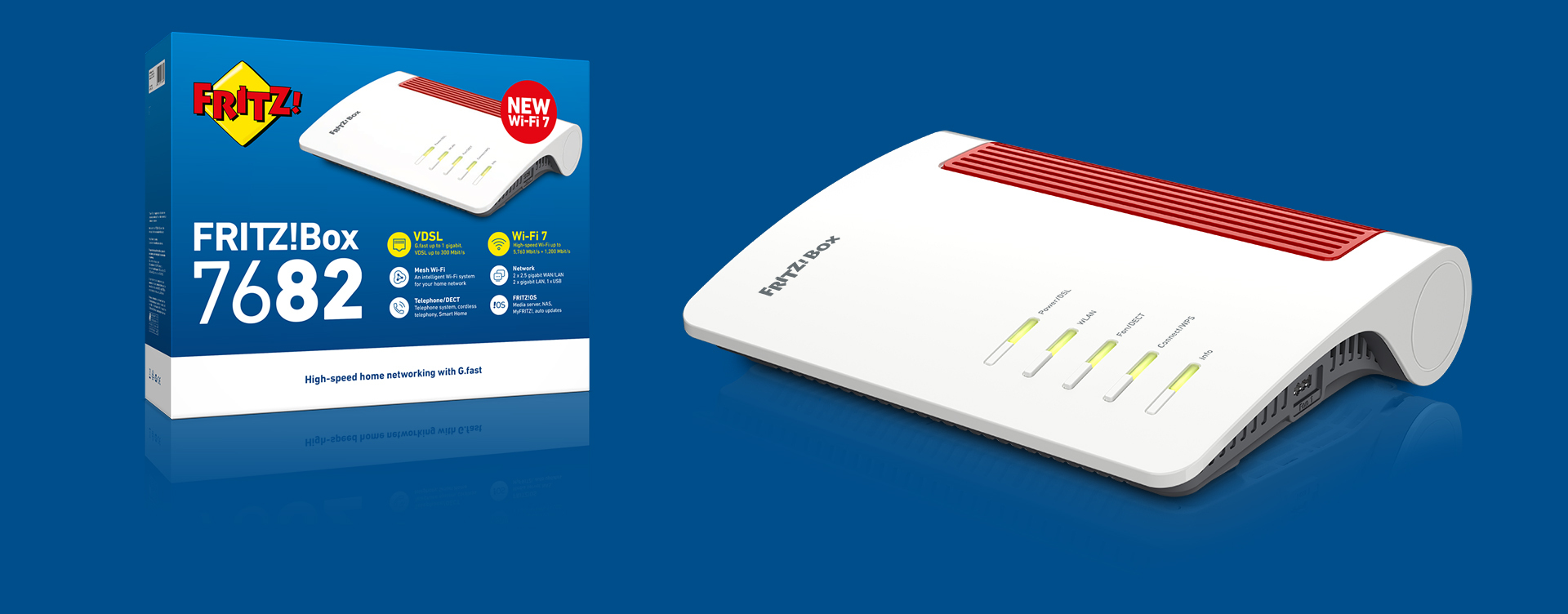 FRITZ! FRITZ!Box 7682 Wi-Fi 7 WLAN-Router 6960 Mbit/s Weiß