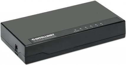 INTELLINET 5-Port Gigabit Ethernet Switch Desktop-Format, Kunststoffgehäuse, IEEE 802.3az (Energy Efficient Ethernet), schwarz (561747)