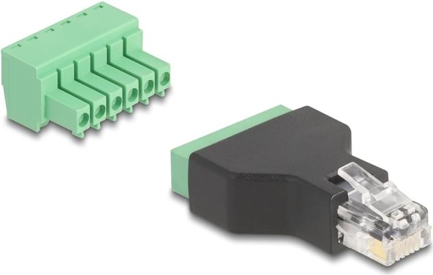 Delock RJ12 Stecker zu Terminalblock Adapter 6 Pin 2-teilig (66590)