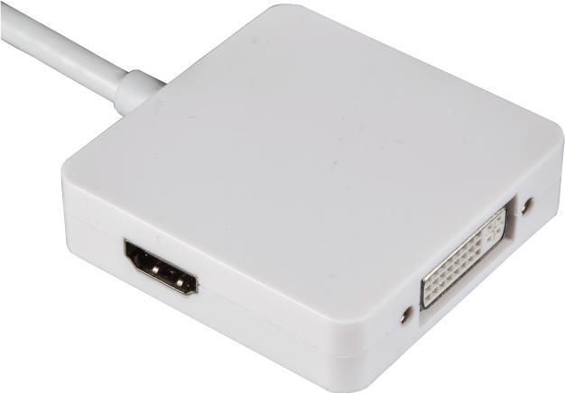 EFB-Elektronik Mini DisplayPort 3-fach Adapter, MiniDP - HDMI+DVI+Displayport Adapter, weiß Hersteller: EFB Elektronik (EB986)