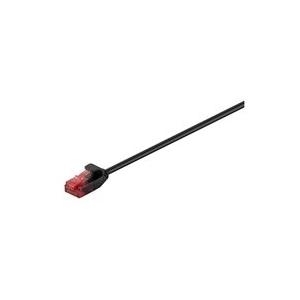 Wentronic Goobay CAT 6 Slim-Patchkabel, U/UTP, Schwarz, 10 m - Kupfermaterial (93730)