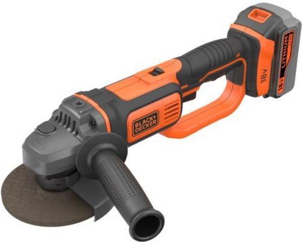 Black+Decker Winkelschleifer BCG720M1-QW 18V | 125mm, 1x 4,0 Ah Akku, 400 mA Ladegerät (BCG720M1-QW)
