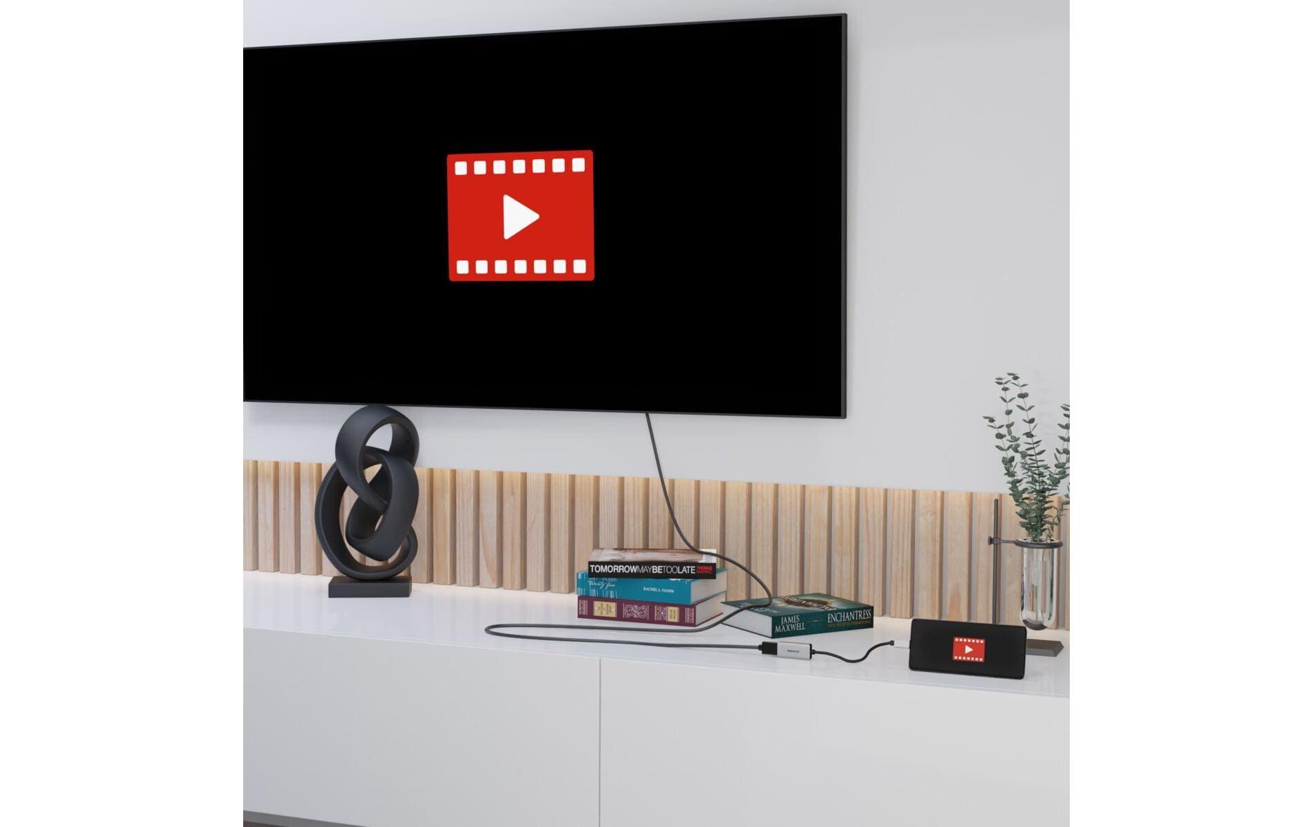 Marmitek Connect USB-C auf HDMI Videoadapter 0,15 m 18 Gbit/s Schwarz, Silber