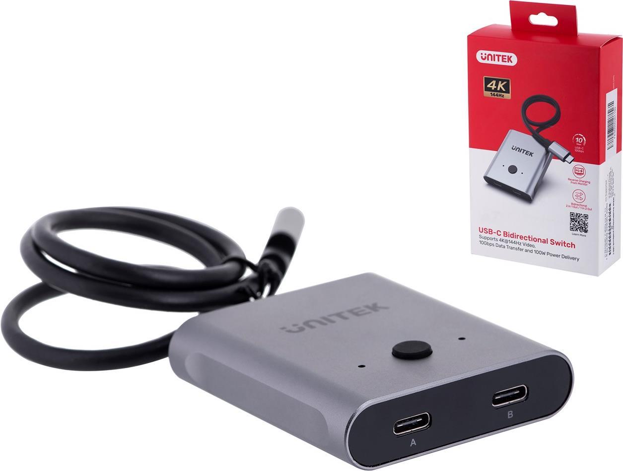 Unitek Zwei-Wege Signalschalter USB-C, 2 in 1 out 4K (D1078A)