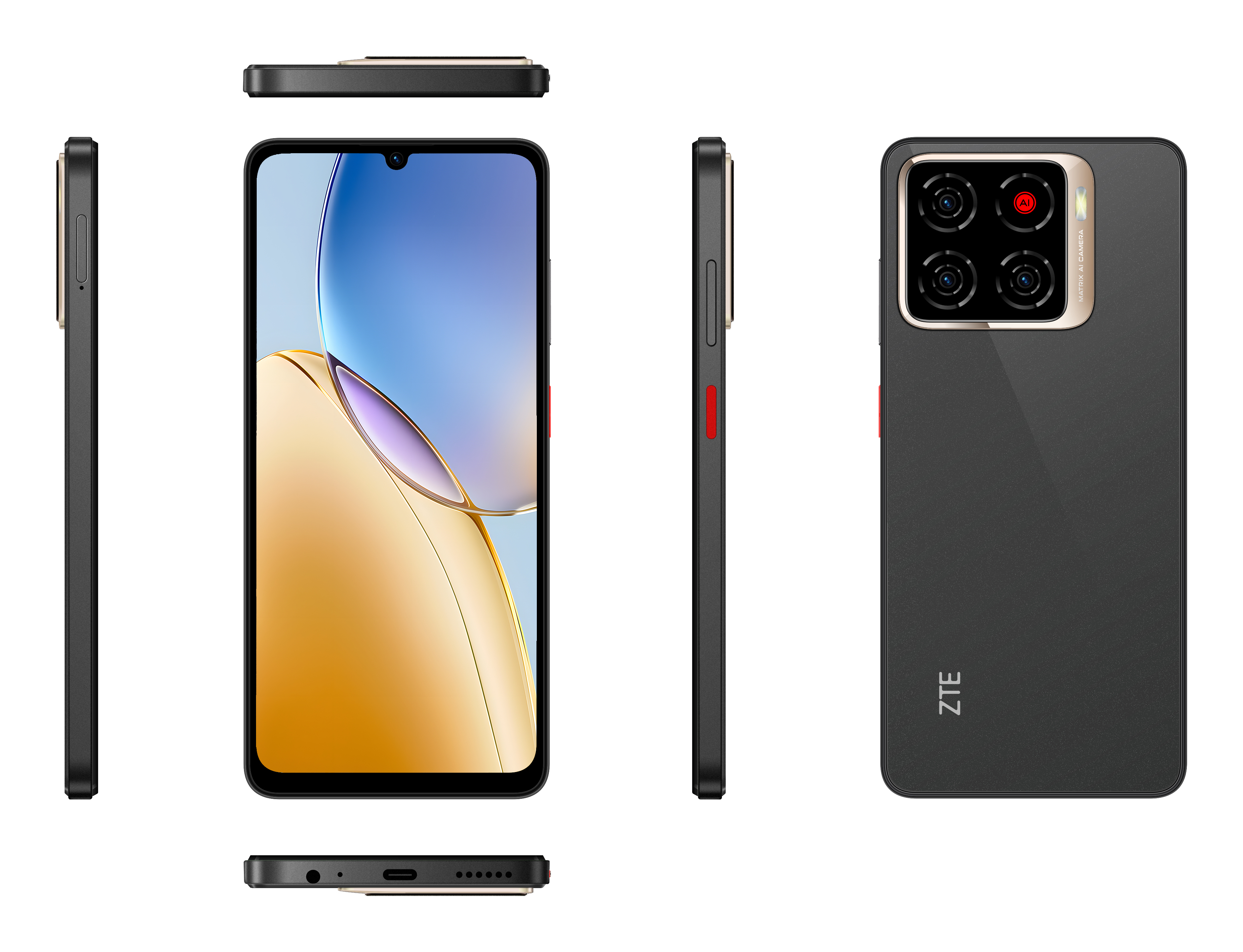 ZTE Blade A56 6.75" 4 GB RAM 64 GB Android 15 Tiefschwarz