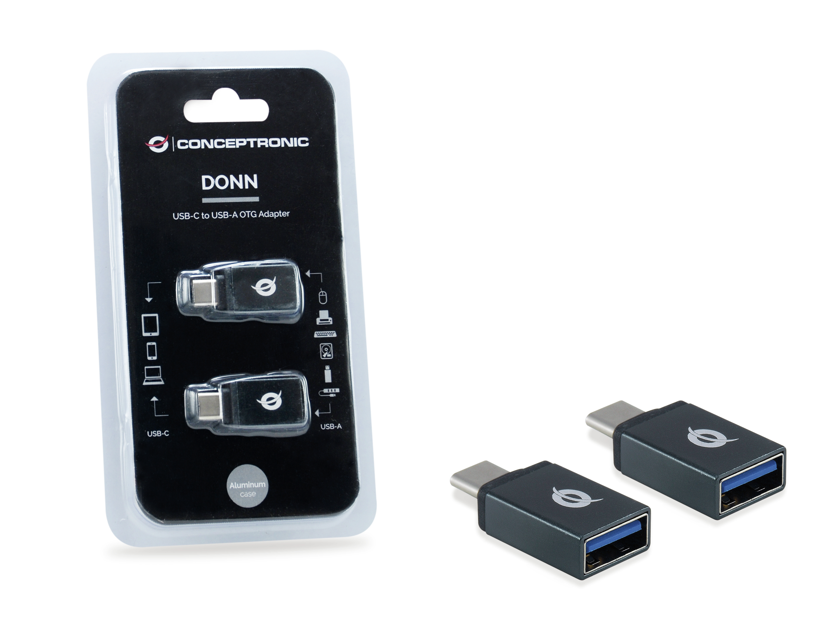 Conceptronic DONN DONN03G OTG-Adapter USB 3.1 Gen 1 Schwarz