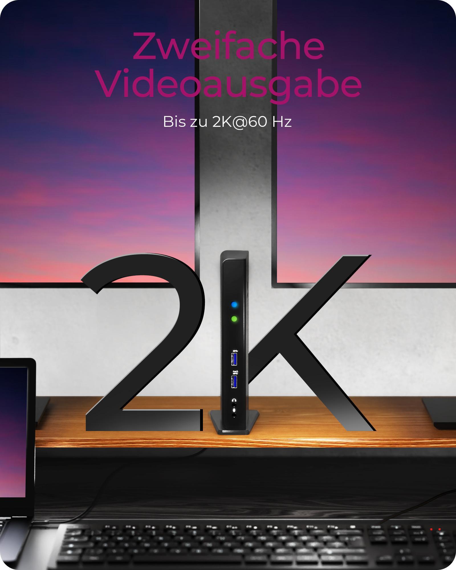 ICY BOX IB-DK2241AC 11-in-1 Dockingstation USB 3.2 Gen 1 HDMI DVI Gigabit Ethernet Schwarz