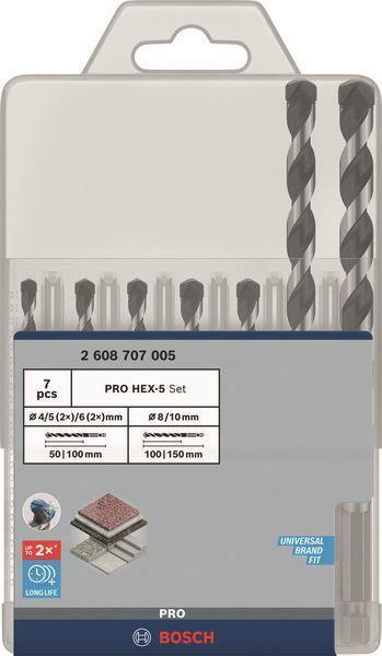 Bosch PRO HEX-5 Bohrer-Set26087070054x100 5x100 6x100 8x150 (2608707005)