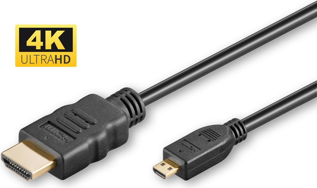 MicroConnect HDMI 1.4 A-D cable, 2m ethernet & double shielding. (HDM19192V1.4D-OPREMA)