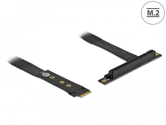 Delock M.2 Key M zu PCIe x16 NVMe Adapter gewinkelt mit 20 cm Kabel Schwarz