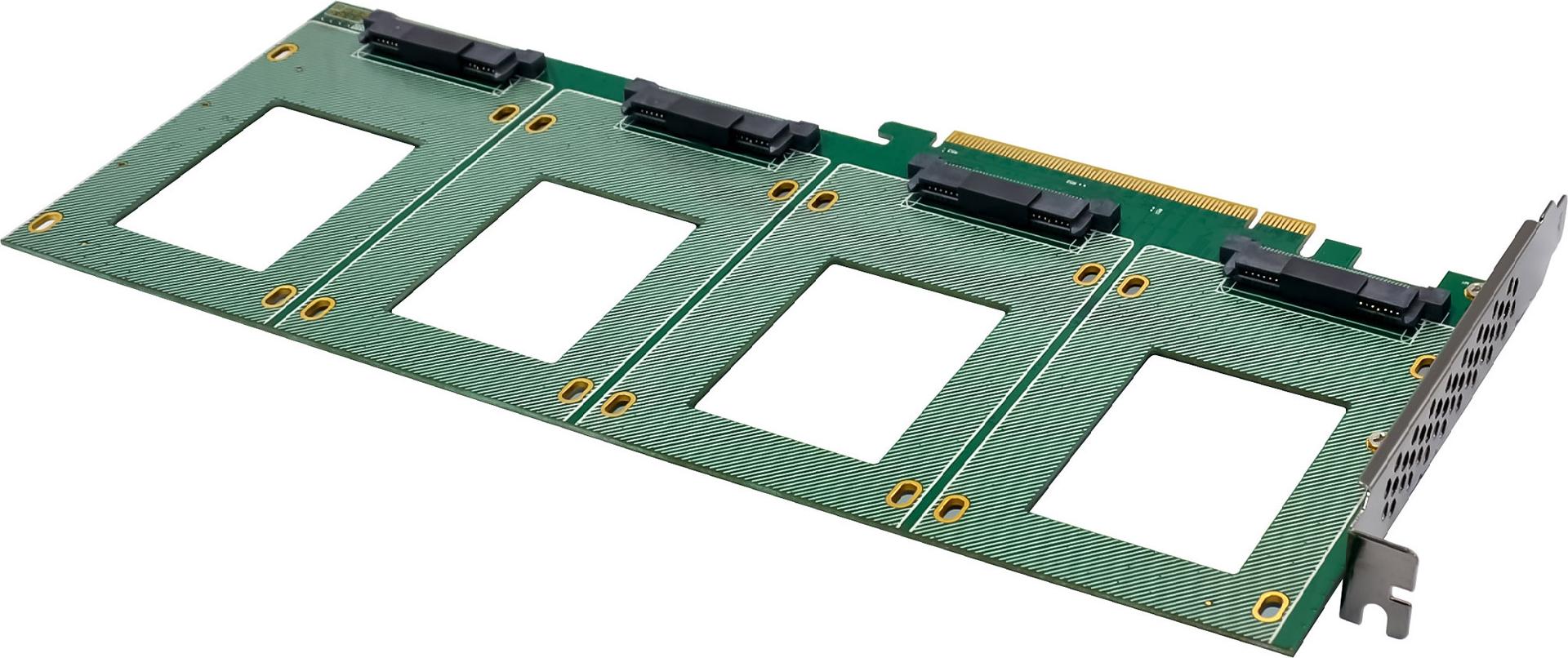 InLine 76660R PCIe 3.0 x16 Speicher-Controller 4x U.2 NVMe Silber