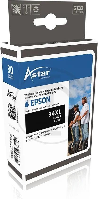 AS700677 ASTAR EPSON WF3720DWF TINTE BK T3471 / 34XL 16,3ml 1100Seiten black HC (AS700677)