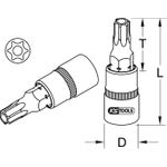KS TOOLS 1/2" Bit-Stecknuss TX mit Stirnlochbohrung, TB20 (911.1371)